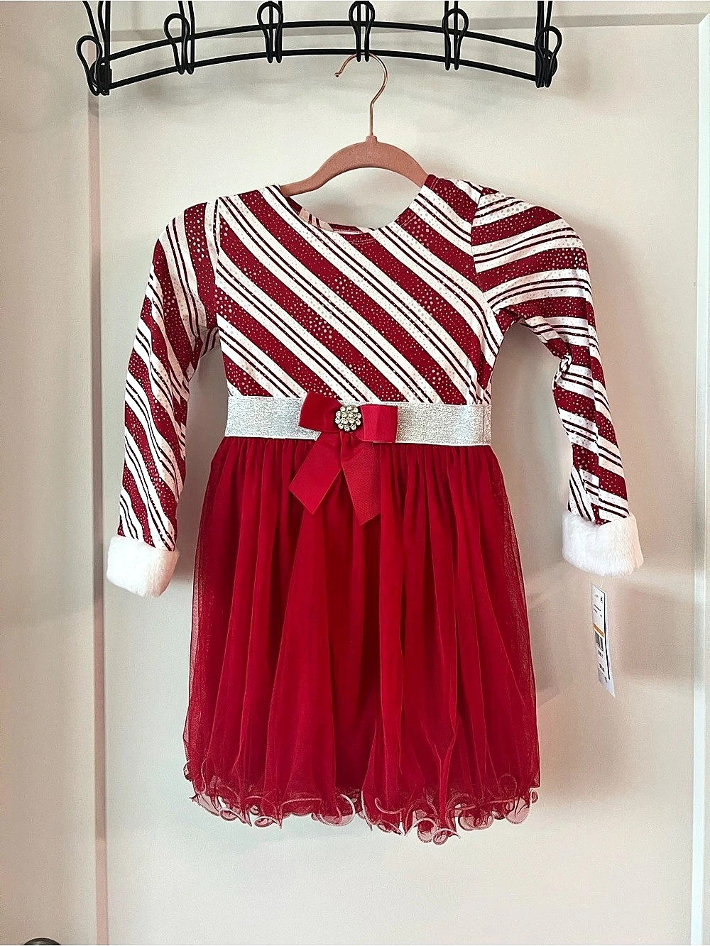 Bonnie Jean Girls Size 7 Red & White Striped Dress